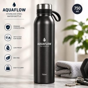 AquaFlow Stainless Steel Water Bottle